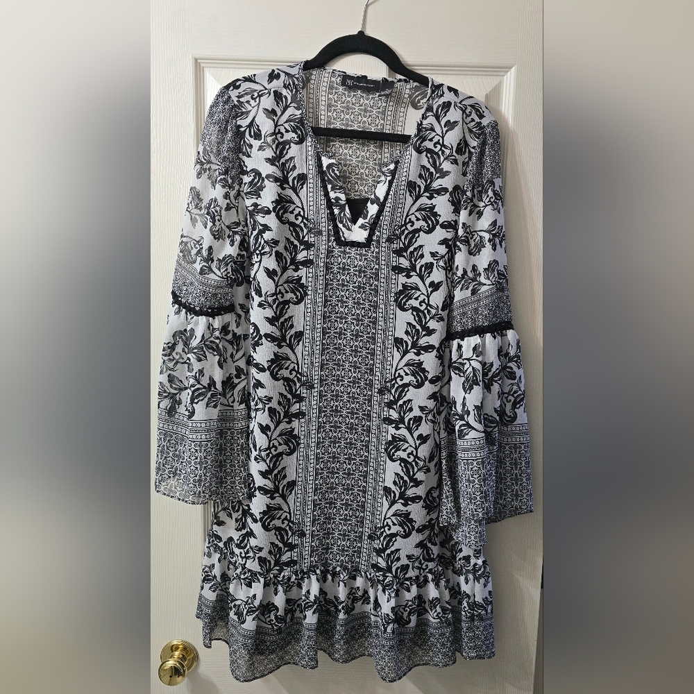 INC Black and White Dress, Size M